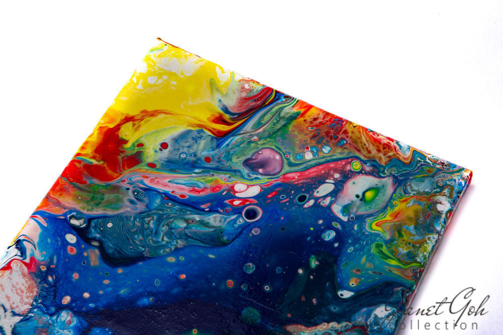 8-inch Square - Interplanetary - Acrylic Pour Painting