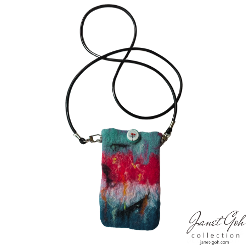Aurora Cascade Felted Mobile Pouch - 2 sizes