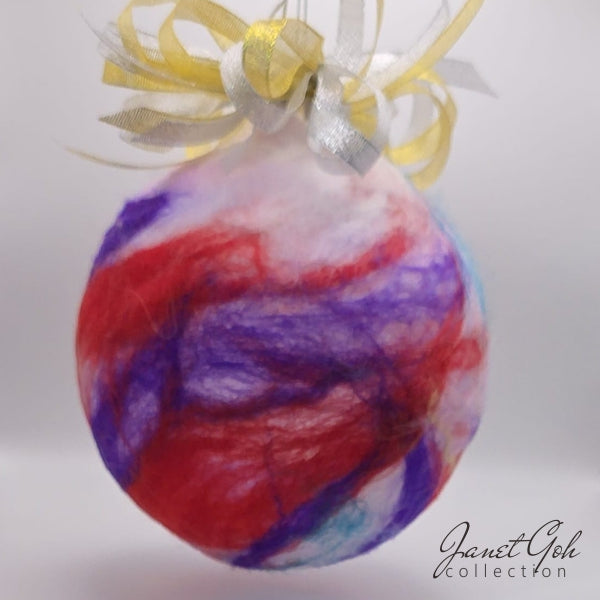 Celestial Drift - Wool Felt on 6" dia Glass Ball