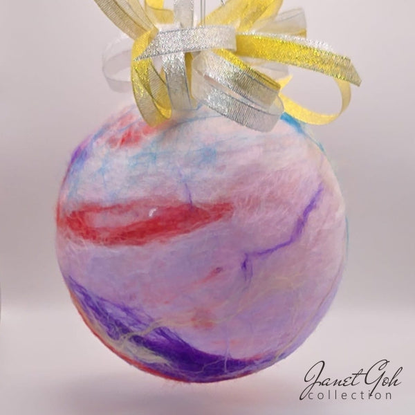 Celestial Drift - Wool Felt on 6" dia Glass Ball