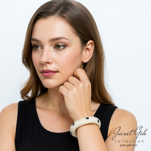 Polka Whisper Felt Bangle (2.5" inner dia)