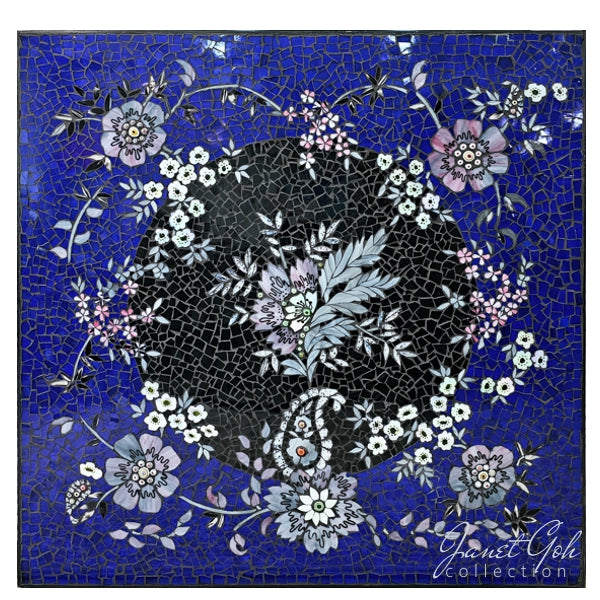 Midnight Bloom Mosaic - 42.5" x 42.5" - Masterpiece