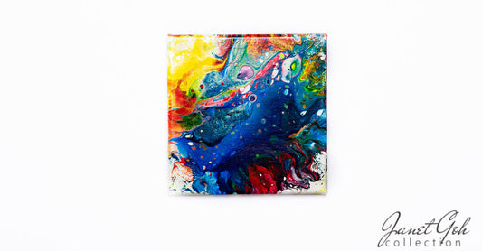 8-inch Square - Interplanetary - Acrylic Pour Painting
