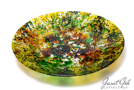 17-inch diameter Fused Glass Platter - Earth