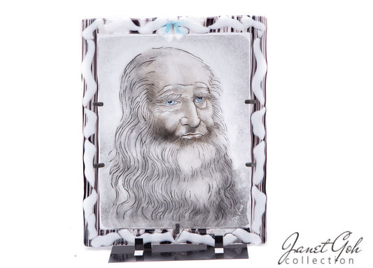 12 inch x 14 inch - Fritography with Glass Painting - Da Vinci