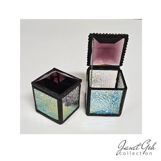Faceted Glass Jewel Box - 2" x  2" x 2" - sold individually