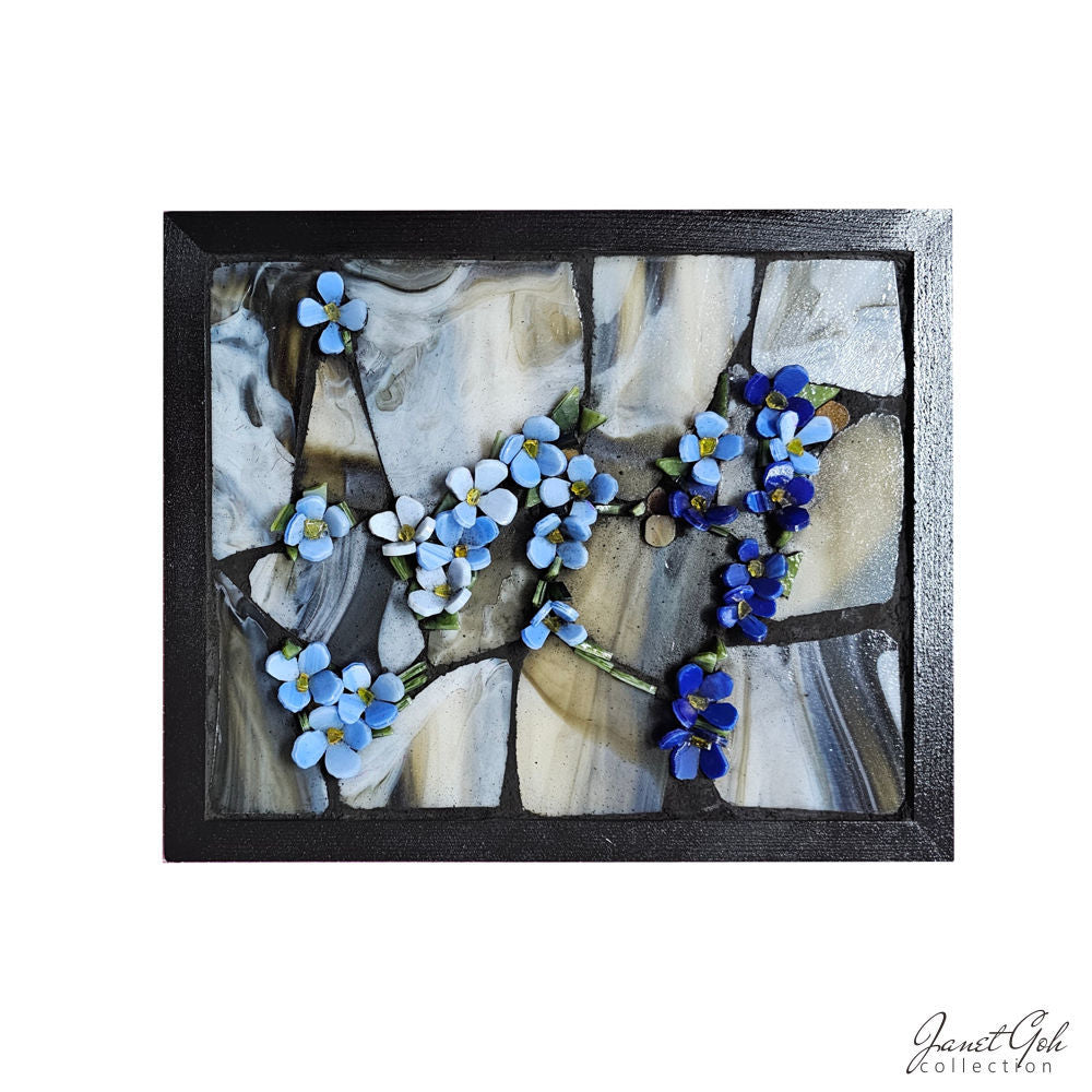Whispers of Serenity - Glass Mosaic Panel - 25cm x 30cm