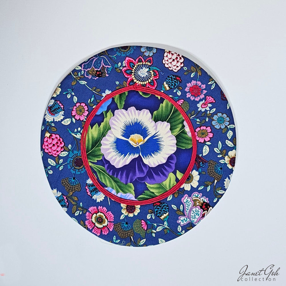 Blooming Harmony - 12 3/4" Round Table Mat - 8 designs available - Blue