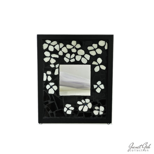 Midnight Blossoms - Glass Mosaic Panel - 30cm x 25cm