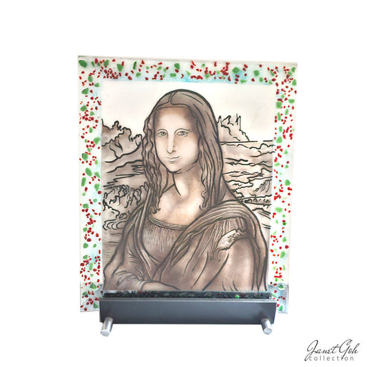 Glass Lisa - Glass Fritography and Painting - 11.75" x 13.75"
