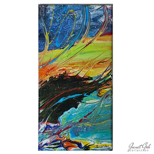 Burst of Dawn - 8" x 16" Acrylic pour painting