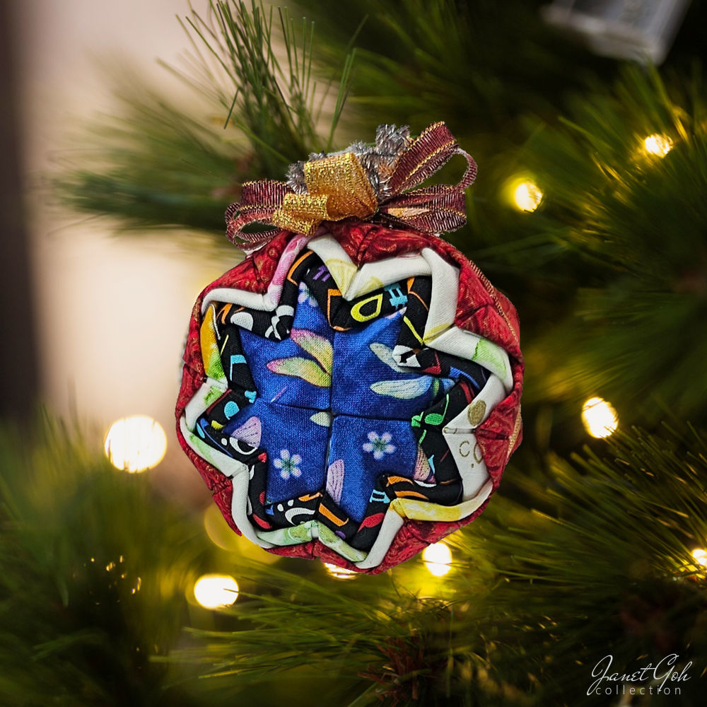 Quilted Fabric Christmas Ornament - 4" dia - Premium - 11 designs available