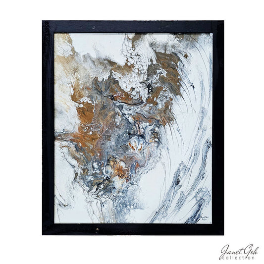 Earth’s Echo - 22" x 26" Acrylic pour painting