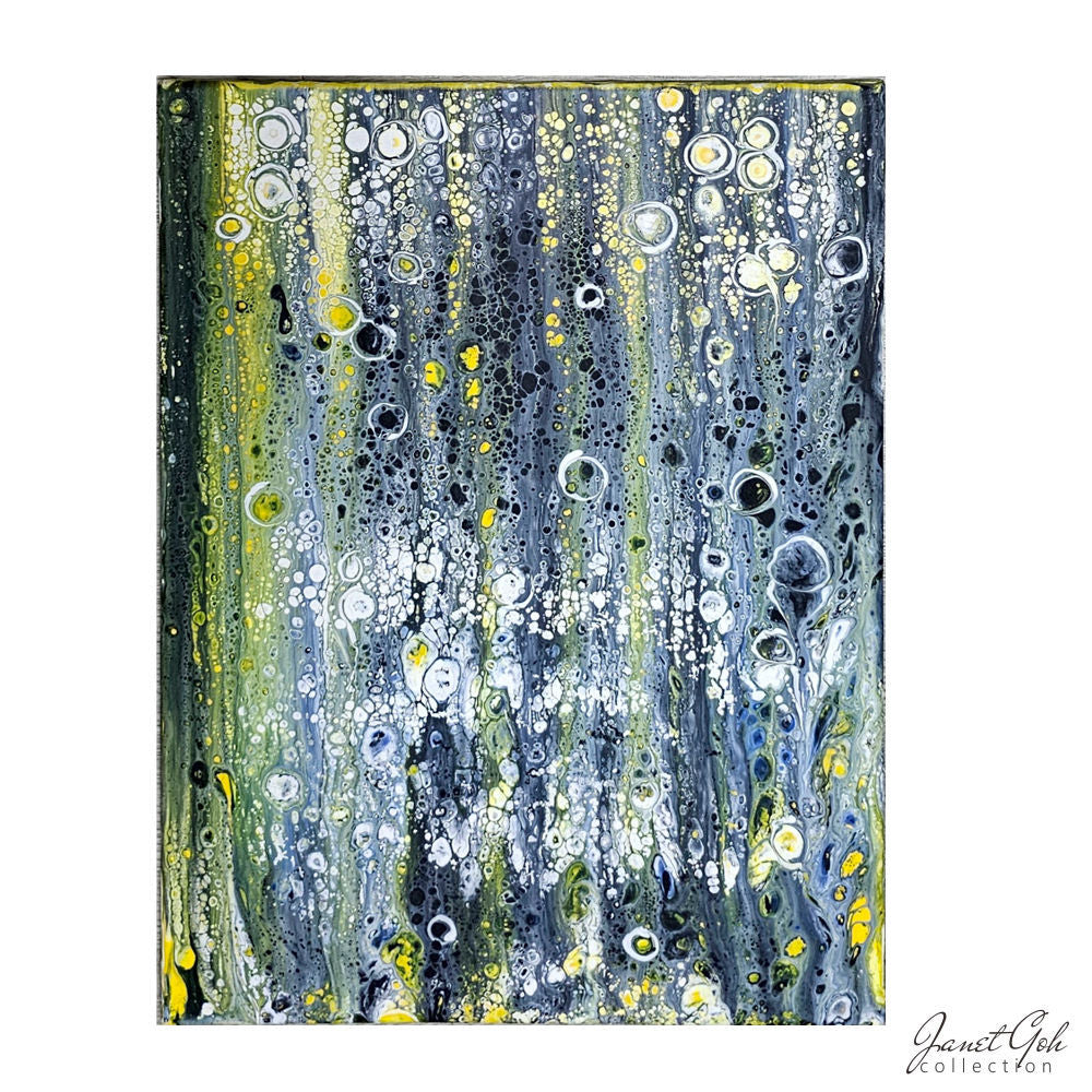 Forest Rain - 12" x 16" Acrylic Pour Painting