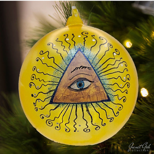 6" dia Hand painted Glass Ball - Eye of Illumination