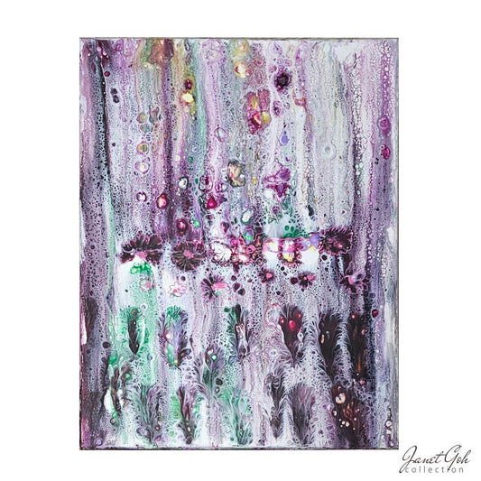 Enchanted Bloom - 16" x 12" Acrylic Pour Painting