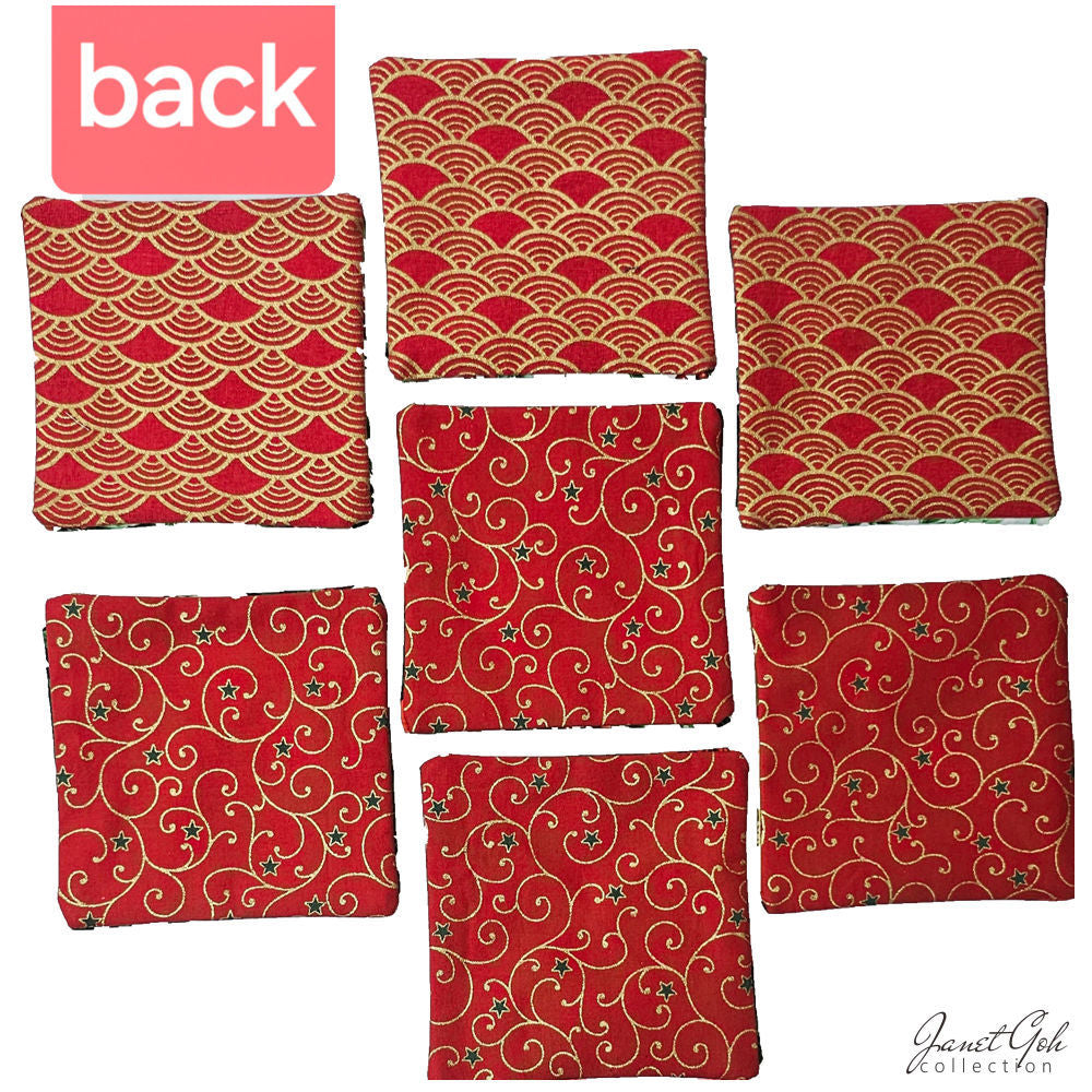 5" x 5" Festive Flourish Coasters Set - C (7 pieces)