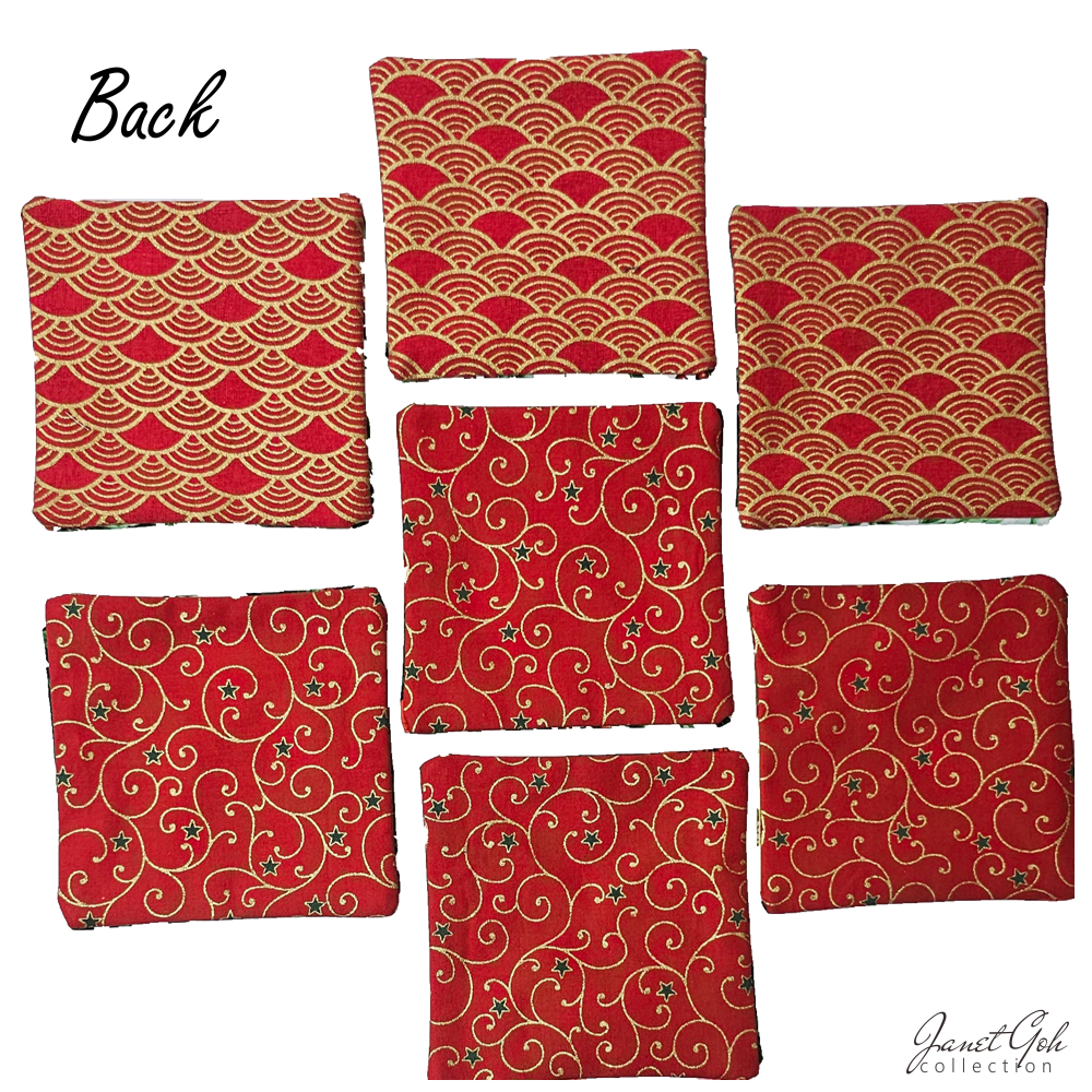5" x 5" Festive Flourish Coasters Set - C (7 pieces)