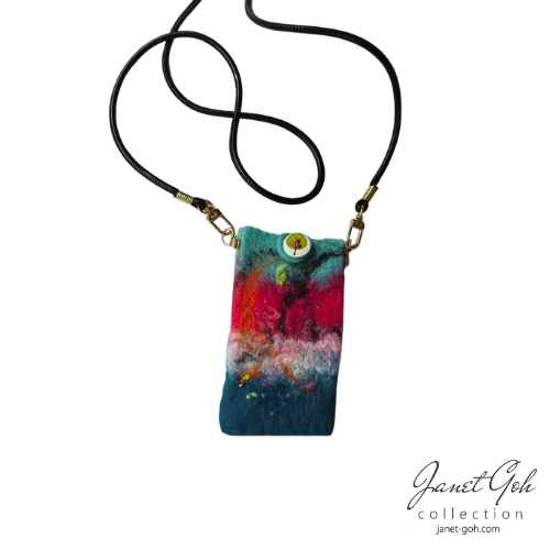 Aurora Cascade Felted Mobile Pouch - 2 sizes