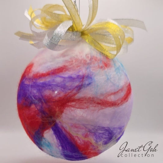 Celestial Drift - Wool Felt on 6" dia Glass Ball