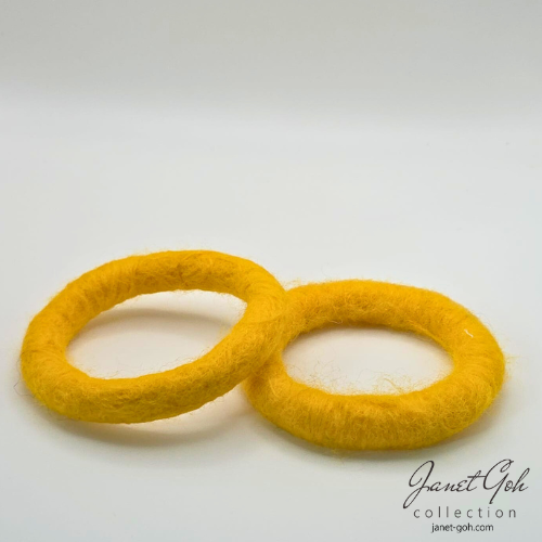 Golden Dawn Felt Bangle - 1 pair (5.8cm & 6cm inner dia)