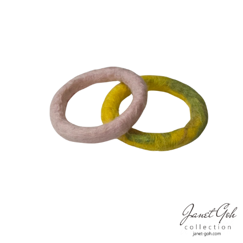 Spring Whisper Felt Bangle - 1 pair (2" inner dia)