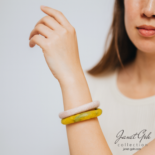 Spring Whisper Felt Bangle - 1 pair (2" inner dia)