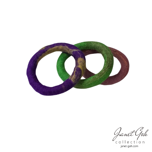 Earth Song Felt Bangles - trio (2.25" inner dia)