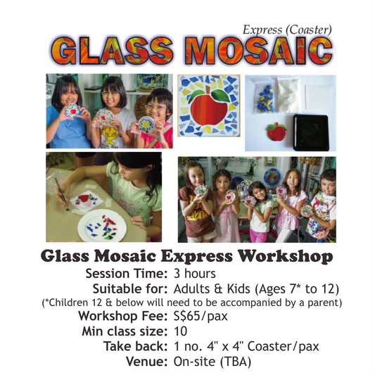 Glass Mosaic Express - Coaster Workshop - 14 Mar 26 - 10am to 1pm
