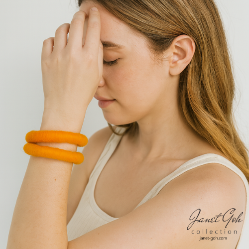 Sunburst Felt Bangle - 1 pair (5.8cm & 6cm inner dia)