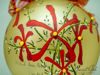 Picture of SOLD - 6" dia Hand painted Glass Ball - Orchids Anna Black - Singapore series Christmas Tree Ornament