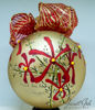 Picture of SOLD - 6" dia Hand painted Glass Ball - Orchids Anna Black - Singapore series Christmas Tree Ornament