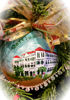 Picture of 6" dia Hand painted Glass Ball - Raffles Hotel - Singapore series Christmas Tree Ornament