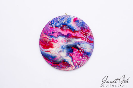 Picture of 10-inch Round - Red Planet - Acrylic Pour Painting