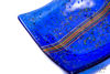 Picture of 7-inch Square Fused Glass Candy Tray - Blue w/stringers