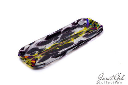 Picture of 10-inch by 4-inch Fused Glass Tray - Dichroic II