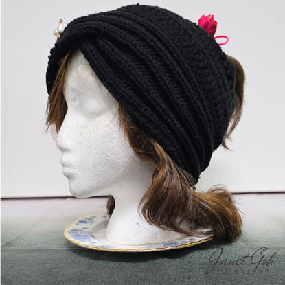 Picture of Handcrafted Black Beanie - 22"