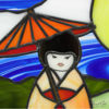 Picture of Stained Glass Panel - 4 Seasons Japanese Girl - 4 designs available (sold separately) - 8.5" x 11.5"