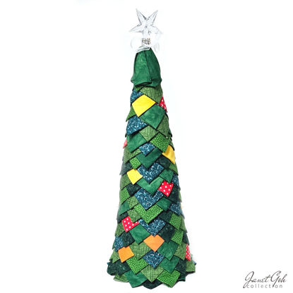 Picture of Starlight Echos - Fabric Christmas Tree - 39.5cm (h) x 15.2cm (dia) - Green No. 2