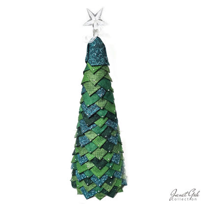 Picture of Starlight Echos - Fabric Christmas Tree - 39.5cm (h) x 15.2cm (dia) - Green No. 3