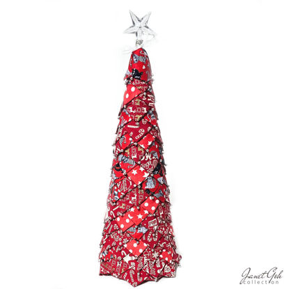 Picture of Starlight Echos - Fabric Christmas Tree - 39.5cm (h) x 15.2cm (dia) - Red No. 5