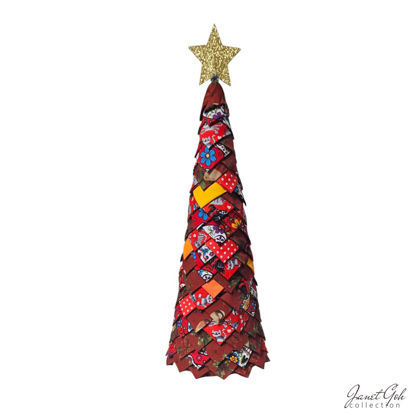 Picture of Starlight Echos - Fabric Christmas Tree - 39.5cm (h) x 15.2cm (dia) - Red No. 6