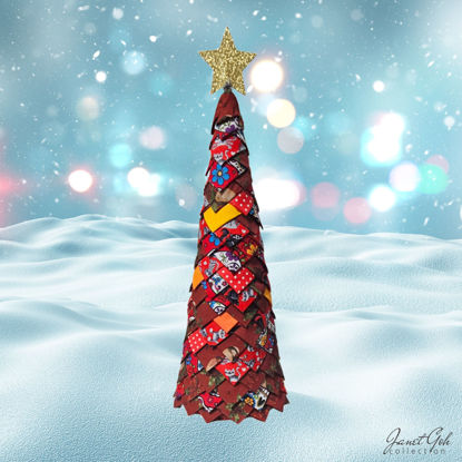 Picture of Starlight Echos - Fabric Christmas Tree - 39.5cm (h) x 15.2cm (dia) - Red No. 6