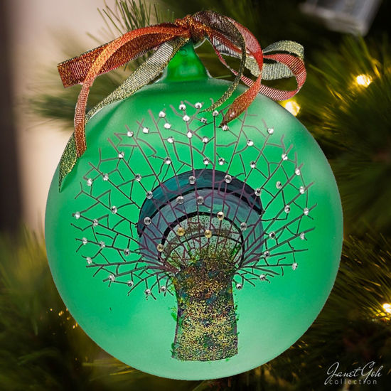 Picture of 6" dia Hand painted Glass Ball - Super Trees - Singapore series Christmas Tree Ornament