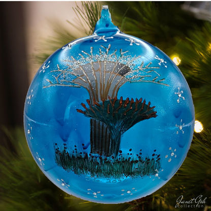 Picture of 6" dia Hand painted Glass Ball - Super Trees III- Singapore series Christmas Tree Ornament